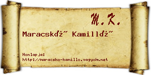 Maracskó Kamilló névjegykártya